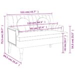 Banc avec coussins vert foncé 113x64,5x75,5 cm tissu – Image 7