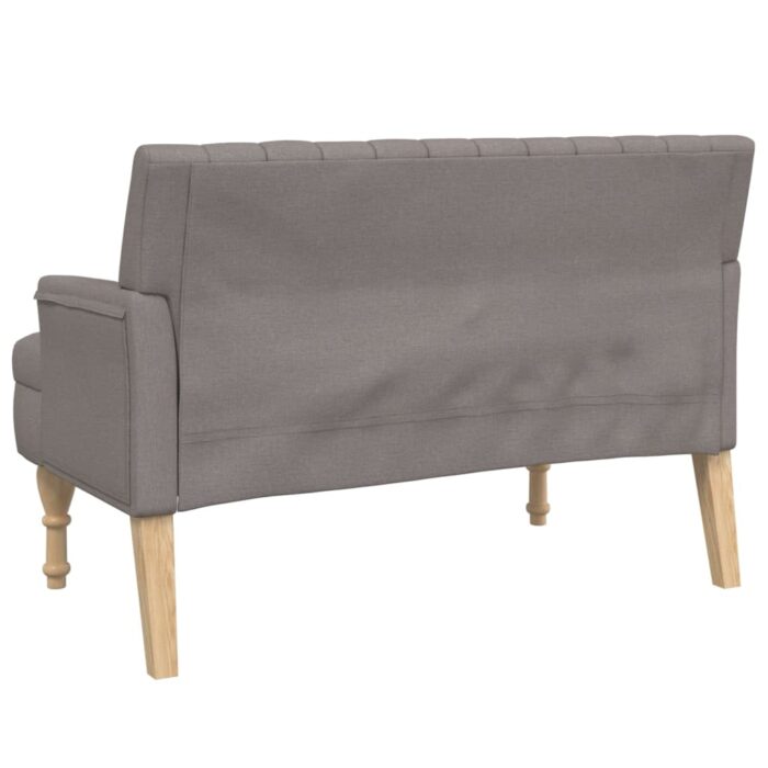 Banc avec coussins taupe 113x64,5x75,5 cm tissu – Image 3