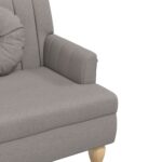 Banc avec coussins taupe 113x64,5x75,5 cm tissu – Image 4