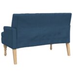Banc avec coussins bleu 113x64,5x75,5 cm tissu – Image 3