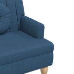 Banc avec coussins bleu 113x64,5x75,5 cm tissu – Image 4