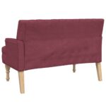 Banc avec coussins rouge bordeaux 113x64,5x75,5 cm tissu – Image 3