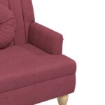Banc avec coussins rouge bordeaux 113x64,5x75,5 cm tissu – Image 4
