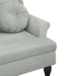 Banc avec coussins gris clair 120,5x65x75 cm velours – Image 4
