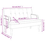 Banc avec dossier blanc 112x65,5x75 cm similicuir – Image 6