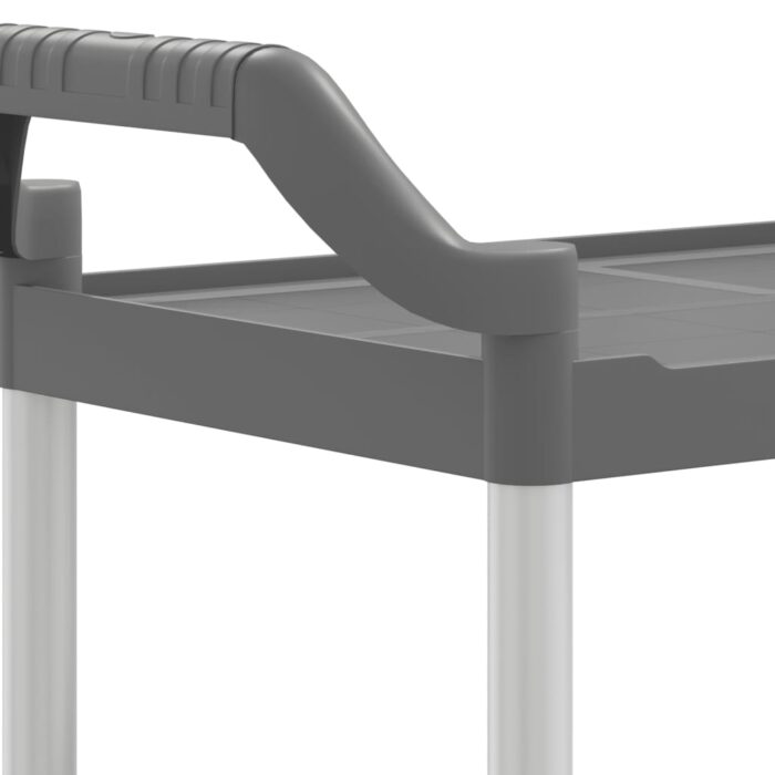 Chariot à 3 niveaux gris 81x41x92 cm aluminium – Image 5