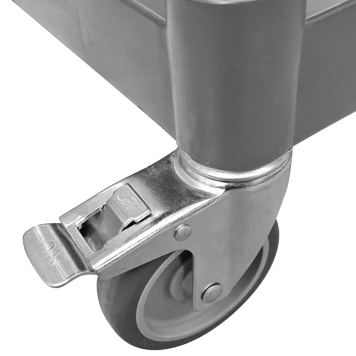 Chariot à 3 niveaux gris 77x34x72 cm aluminium – Image 6