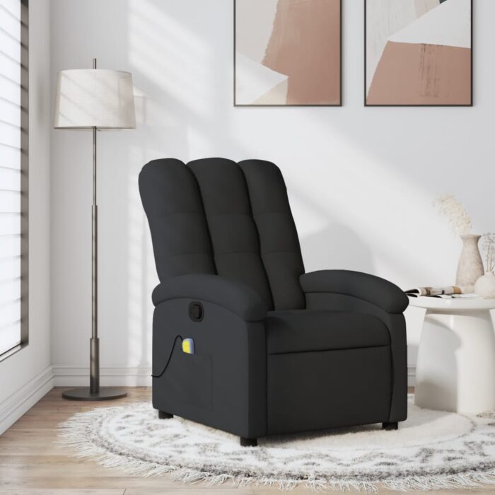 Fauteuil de massage inclinable Noir Tissu – Image 1