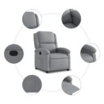 Fauteuil inclinable Gris clair Tissu – Image 5