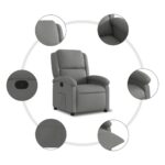 Fauteuil inclinable Gris foncé Tissu – Image 5