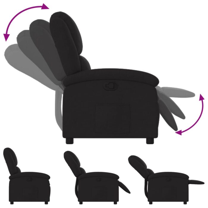 Fauteuil inclinable Noir Tissu – Image 4