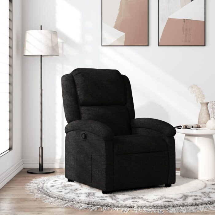 Fauteuil inclinable Noir Tissu – Image 1