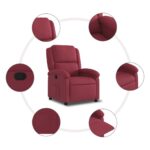 Fauteuil inclinable Rouge bordeaux Tissu – Image 5