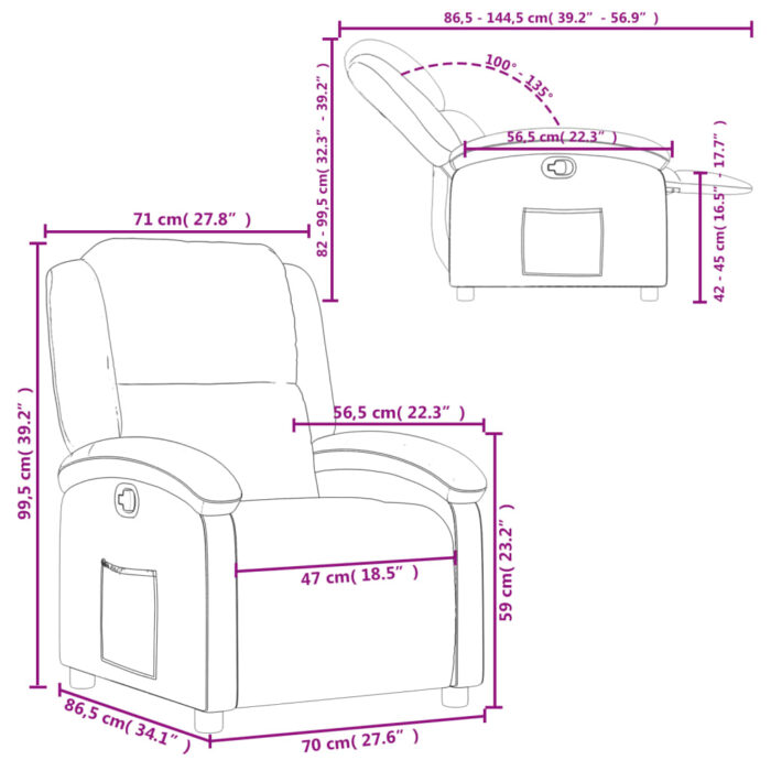Fauteuil inclinable Rouge bordeaux Tissu – Image 9