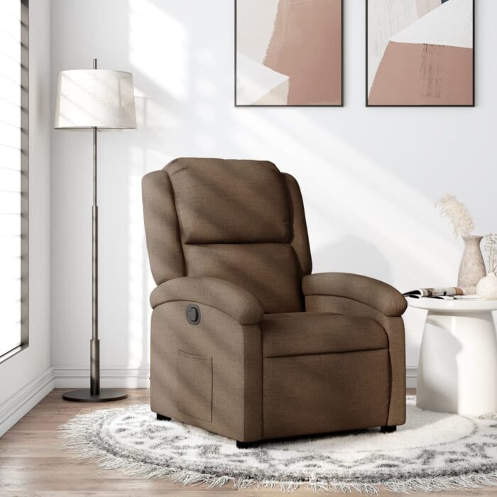 Fauteuil inclinable Marron Tissu – Image 1