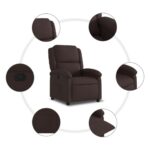 Fauteuil inclinable Marron foncé Tissu – Image 5