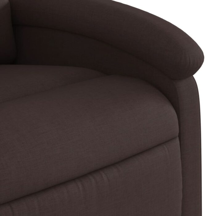 Fauteuil inclinable Marron foncé Tissu – Image 6