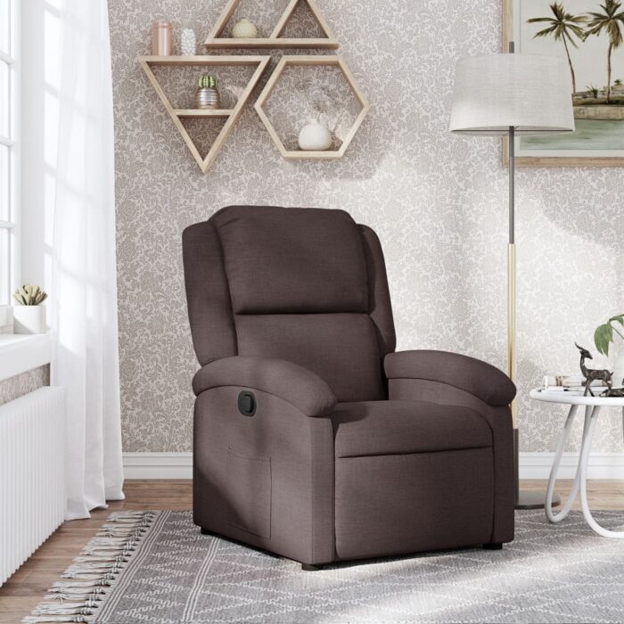 Fauteuil inclinable Marron foncé Tissu – Image 1