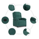 Fauteuil inclinable Vert foncé Tissu – Image 5