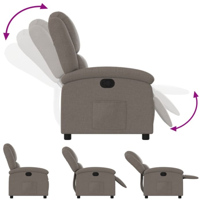 Fauteuil inclinable Taupe Tissu – Image 4