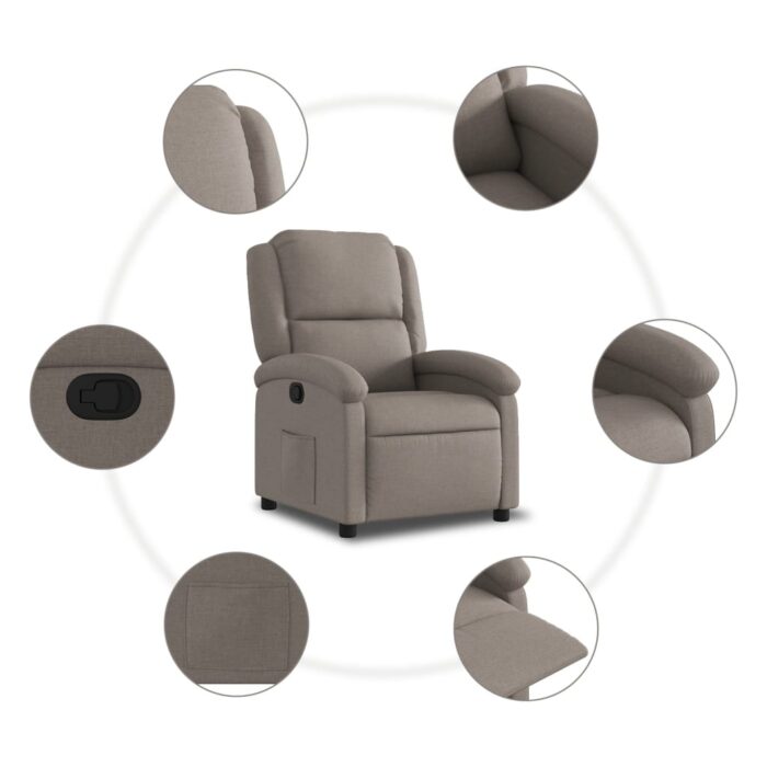 Fauteuil inclinable Taupe Tissu – Image 5