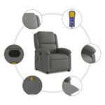 Fauteuil de massage inclinable Gris foncé Tissu – Image 6