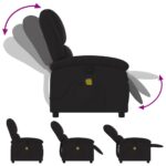 Fauteuil de massage inclinable Noir Tissu – Image 5