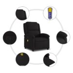 Fauteuil de massage inclinable Noir Tissu – Image 6