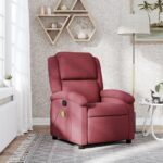 Fauteuil de massage inclinable Rouge bordeaux Tissu