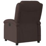 Fauteuil de massage inclinable Marron foncé Tissu – Image 4
