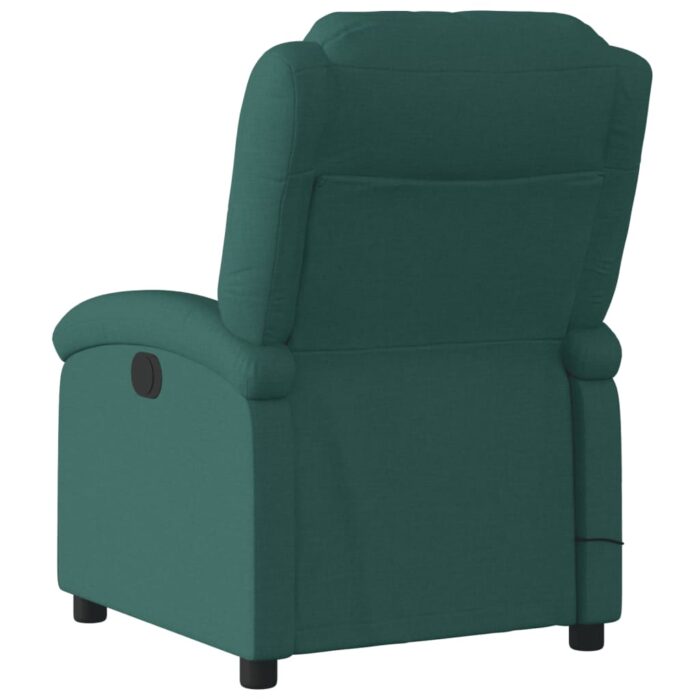Fauteuil de massage inclinable Vert foncé Tissu – Image 4