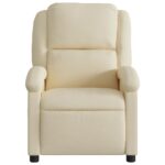 Fauteuil de massage inclinable Crème Tissu – Image 2