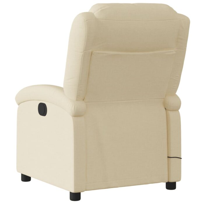 Fauteuil de massage inclinable Crème Tissu – Image 4