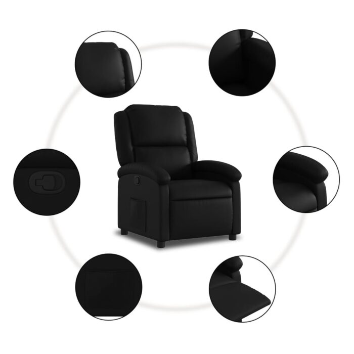Fauteuil inclinable Noir Similicuir – Image 5