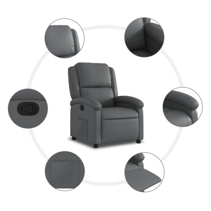 Fauteuil inclinable Gris Similicuir – Image 5