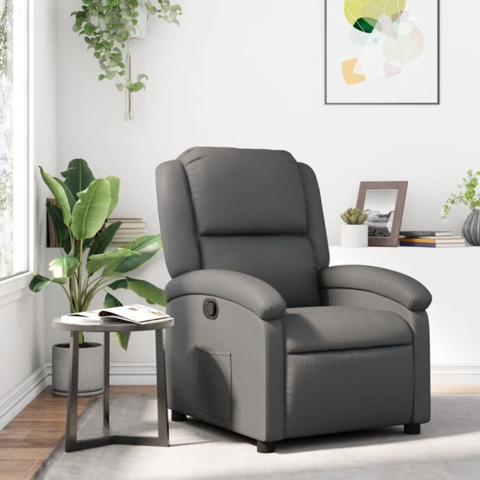 Fauteuil inclinable Gris Similicuir – Image 1