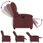 Fauteuil inclinable Rouge bordeaux Similicuir – Image 4