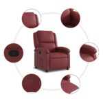 Fauteuil inclinable Rouge bordeaux Similicuir – Image 5