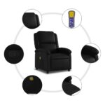Fauteuil de massage inclinable Noir Similicuir – Image 6