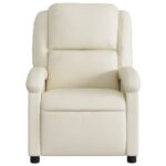 Fauteuil inclinable de massage Crème Similicuir – Image 2