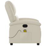 Fauteuil inclinable de massage Crème Similicuir – Image 3