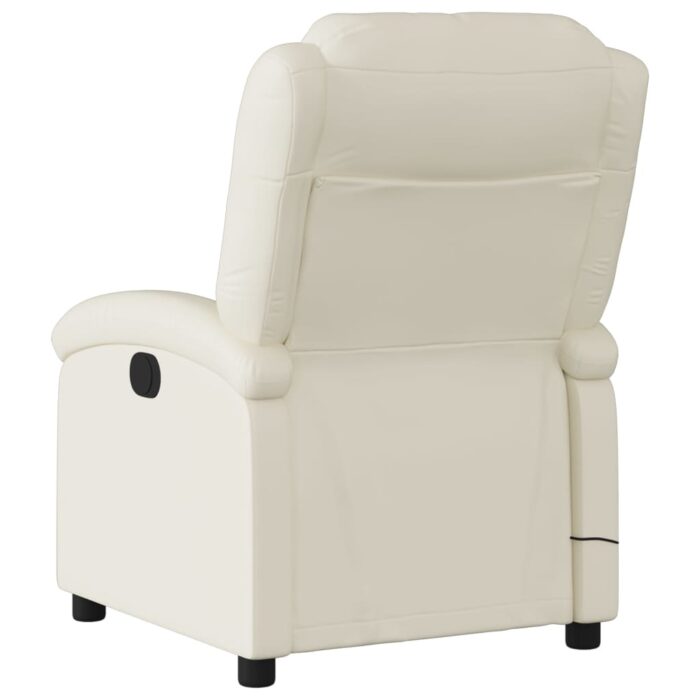 Fauteuil inclinable de massage Crème Similicuir – Image 4