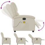 Fauteuil inclinable de massage Crème Similicuir – Image 5