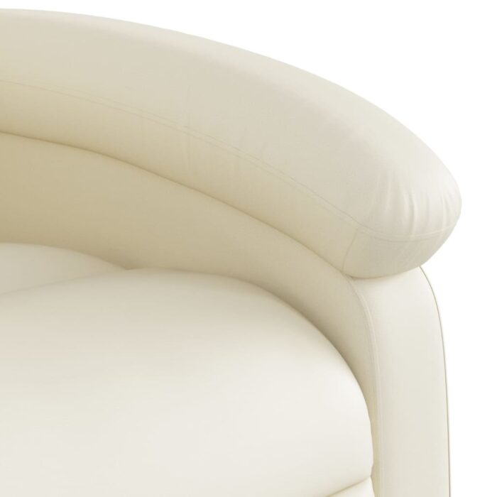 Fauteuil inclinable de massage Crème Similicuir – Image 7