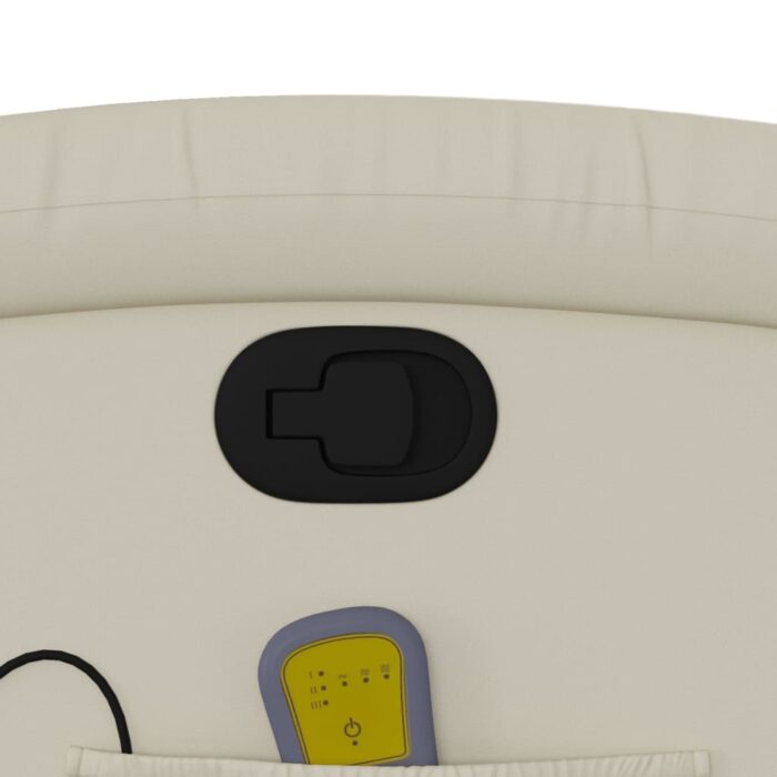 Fauteuil inclinable de massage Crème Similicuir – Image 8