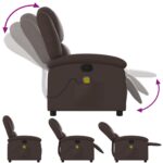Fauteuil de massage inclinable Marron Similicuir – Image 5