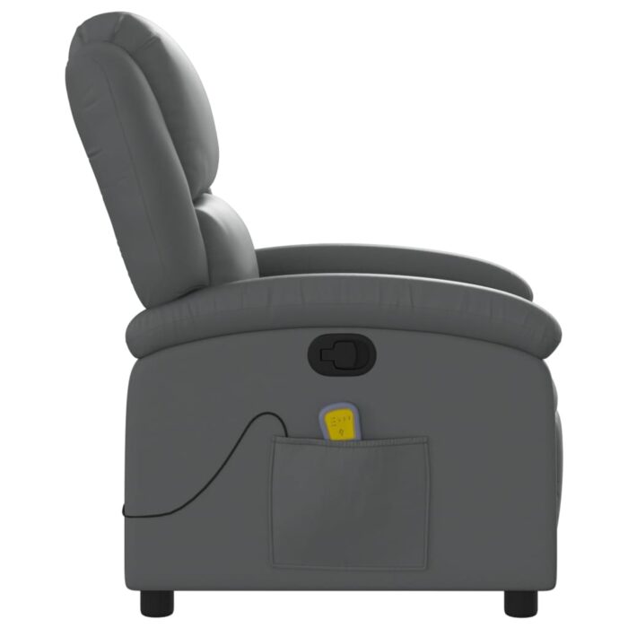 Fauteuil de massage inclinable Gris Similicuir – Image 3