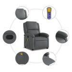 Fauteuil de massage inclinable Gris Similicuir – Image 6