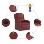 Fauteuil de massage inclinable Rouge bordeaux Similicuir – Image 6