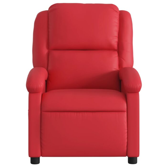 Fauteuil de massage inclinable rouge similicuir – Image 2